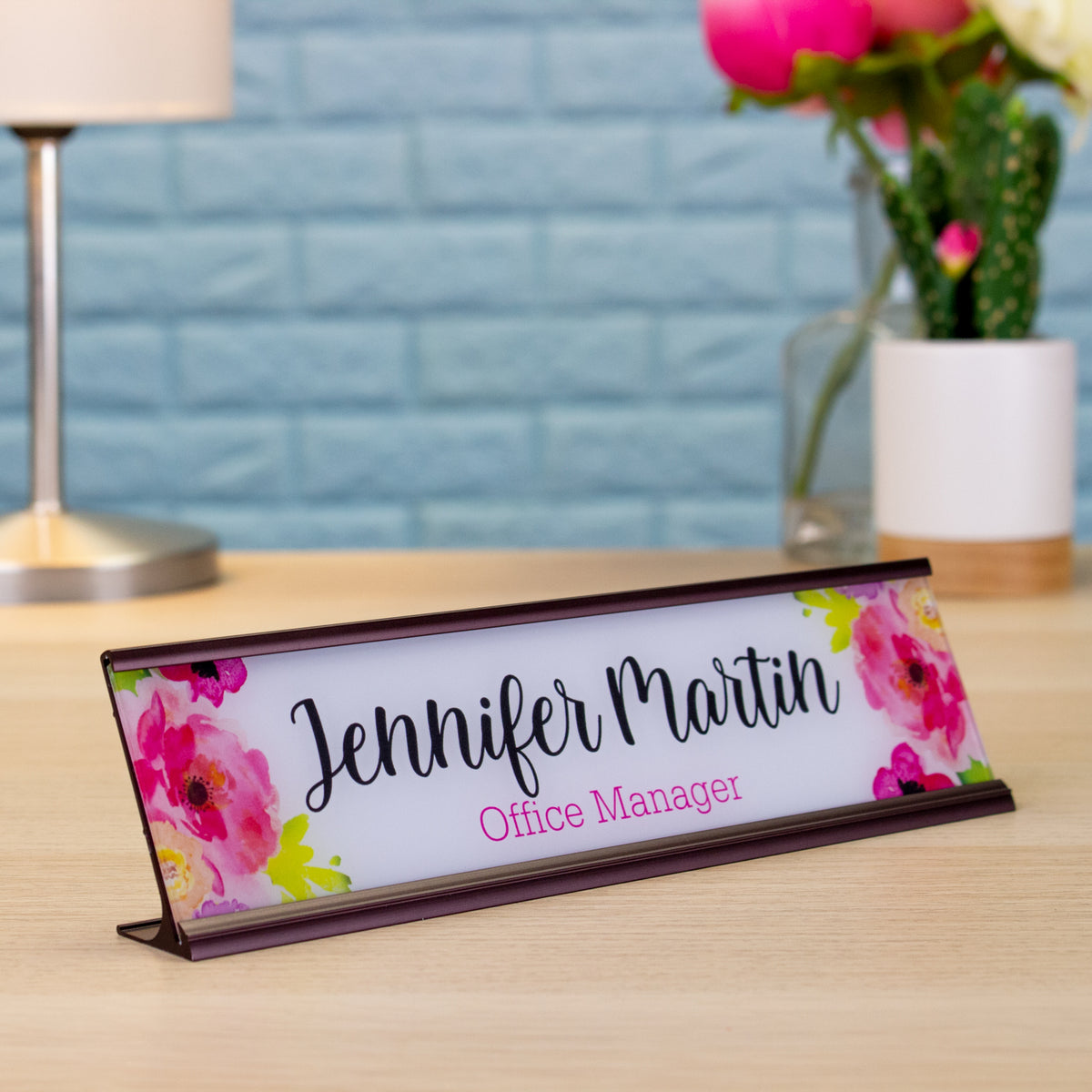 Watercolor Flowers Nameplate – RubberStamps.com
