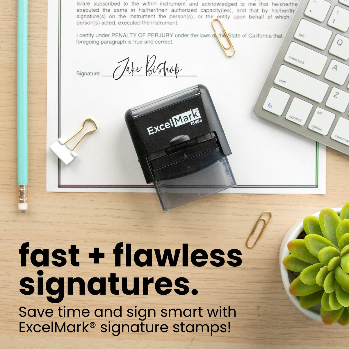 SSEELL Custom Name Self-Inking Signature Stamp - Approx. 1.25\" X 0.5\" Impression, Refillable