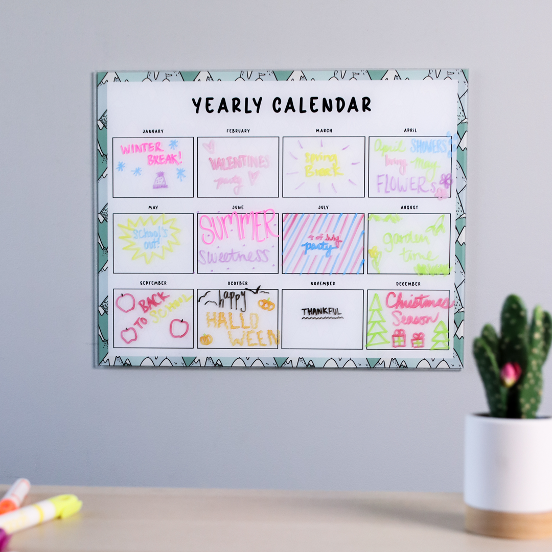 Landscape Yearly Dry Erase Calendar