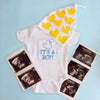 Baby Announcement: Gender Reveal with Stamps