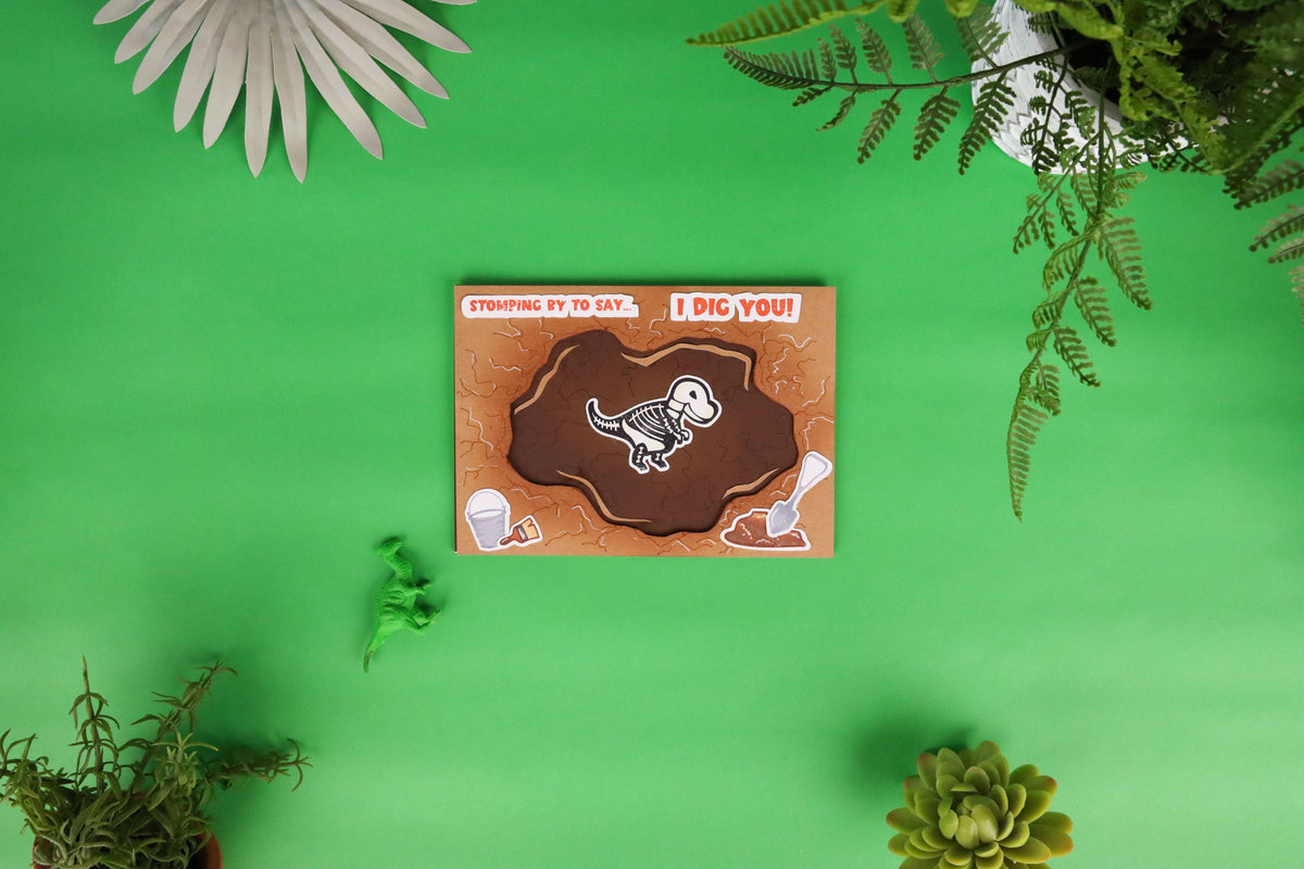 A Dinosaur "Dig" Greeting Card – RubberStamps.com