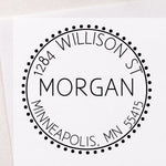 Dotted Circle Address Stamp