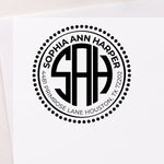 3 Round Monogram Address Stamp