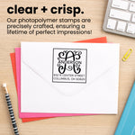 Split Monogram Address Stamp