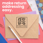 Split Monogram Address Stamp