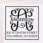 Split Monogram Address Stamp