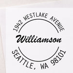 Simple Script Circle Address Stamp