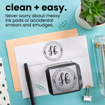 Deco Script Round Address Stamp