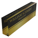 Black/Gold Acrylic Block Nameplate