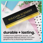 Black/Gold Acrylic Block Nameplate