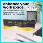 Black/Gold Acrylic Block Nameplate