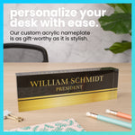 Black/Gold Acrylic Block Nameplate