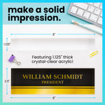 Black/Gold Acrylic Block Nameplate