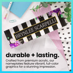 Floral Purple Acrylic Block Name Plate