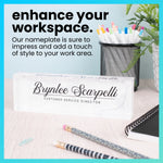 Clear Marble Acrylic Block Nameplate