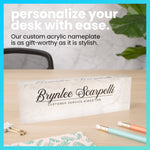 Clear Marble Acrylic Block Nameplate