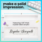 Clear Marble Acrylic Block Nameplate