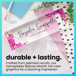 Orchids Acrylic Block Nameplate