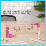 Orchids Acrylic Block Nameplate