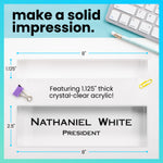 Custom Logo Clear Acrylic Block Nameplate