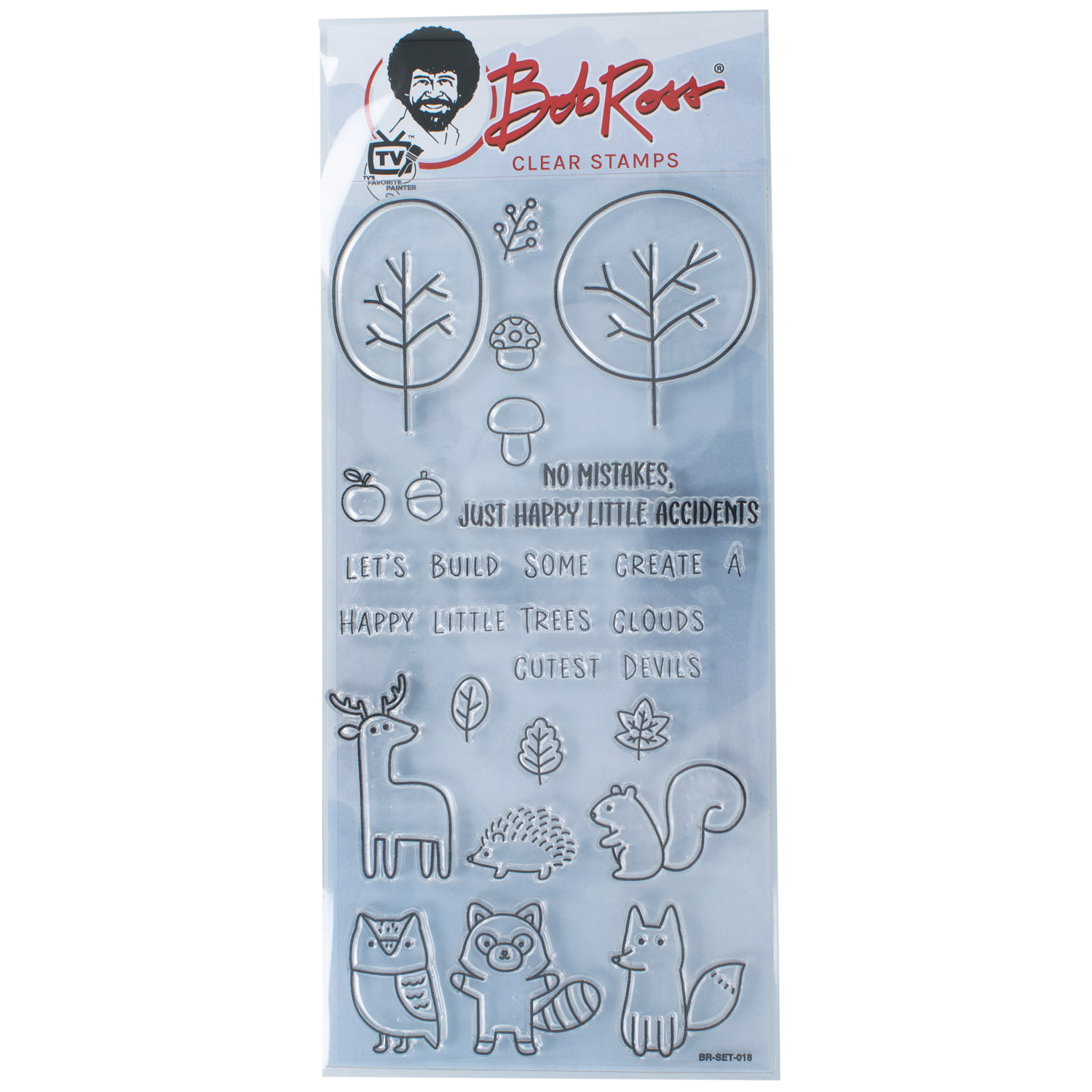 Bob Ross Happy Little Critters Clear Stamp Set 