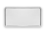 1.5x3 Round Name Badge Holder (Silver)