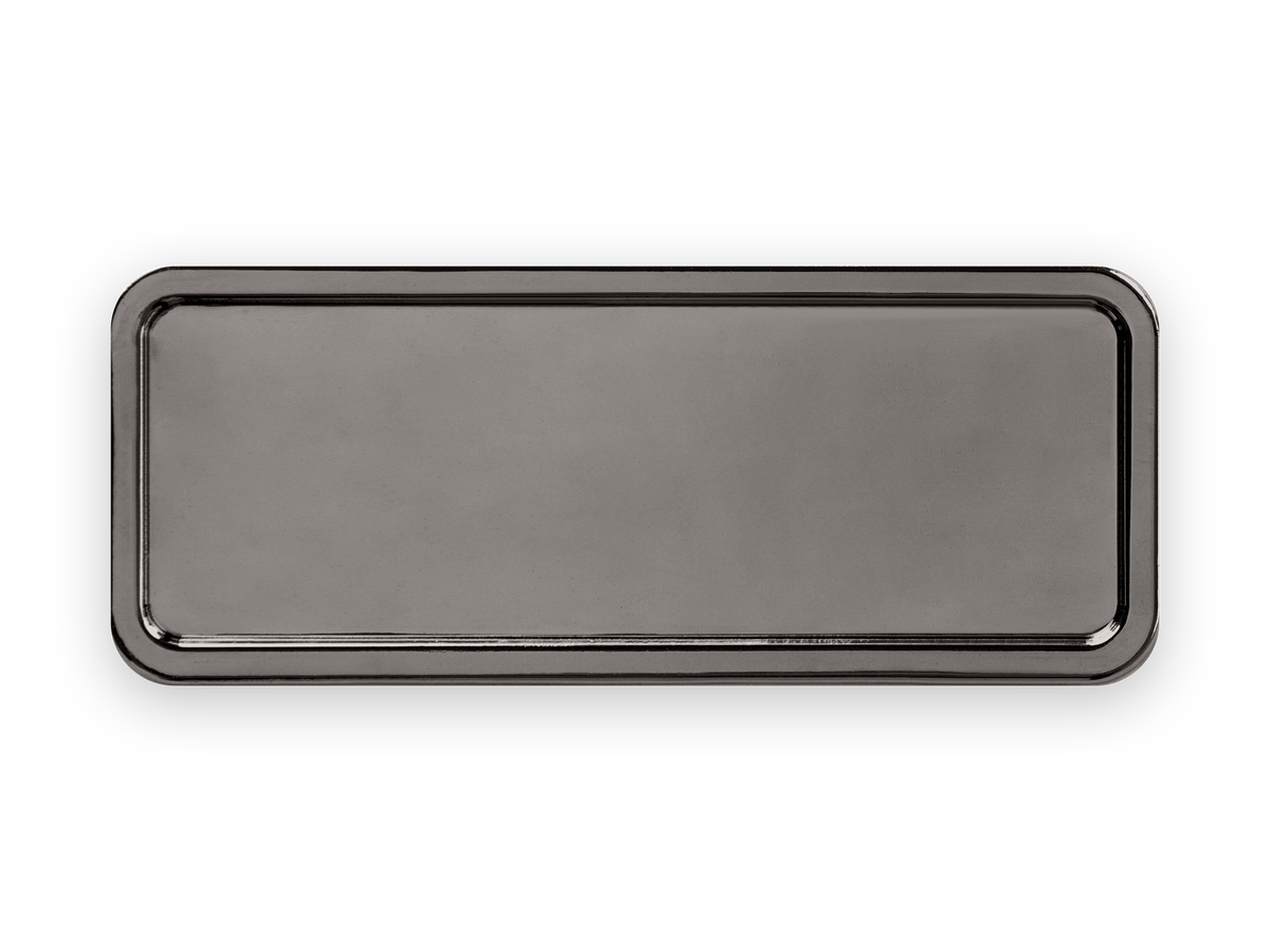 1x3 Round Name Badge Holder (Graphite) – RubberStamps.com