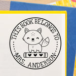 Book Buddies Fox Book Stamp