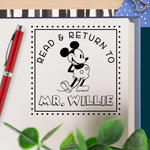 Steamboat Willie Reads Book Stamp