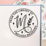 Deco Script Book Stamp