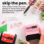 Festive Poinsettia Address Stamp