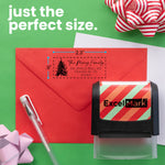 Sketched Evergreen Address Stamp