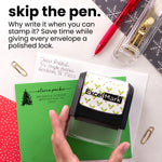 Sketched Evergreen Address Stamp