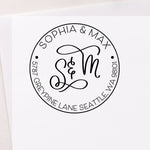 Couple Monogram Address Stamp