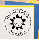 Cute Sun Library Book Stamp