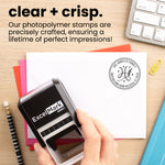 Deco Script Round Address Stamp