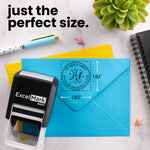 Deco Script Round Address Stamp