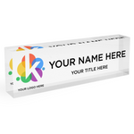 Clear Custom Logo Acrylic Block Nameplate