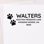 Double Paw Print Address Stamp