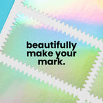 1" by 2" Rectangle Iridescent Silver Foil Seals (Pack of 40)