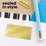 1" by 2" Rectangle Gold Foil Seals (Pack of 40)
