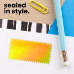1" by 2" Rectangle Iridescent Gold Foil Seals (Pack of 40)