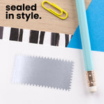 1" by 2" Rectangle Silver Foil Seals (Pack of 40)