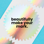 1-5/8" Round Iridescent Silver Foil Seals (Pack of 40)
