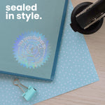 1-5/8" Round Iridescent Silver Foil Seals (Pack of 40)