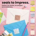 1-5/8" Square Iridescent Silver Foil Seals (Pack of 40)