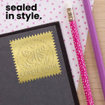 1-5/8" Square Gold Foil Seals (Pack of 40)
