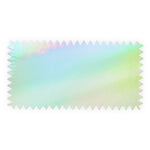 1" by 2" Rectangle Iridescent Silver Foil Seals (Pack of 40)
