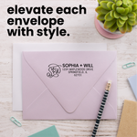 Couple Script Monogram Address Stamp