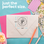 Round Monogram Branch Address Stamp